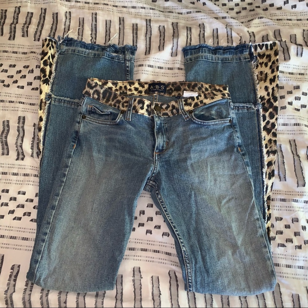 Y2K Leopard Low Rise Flare Jeans